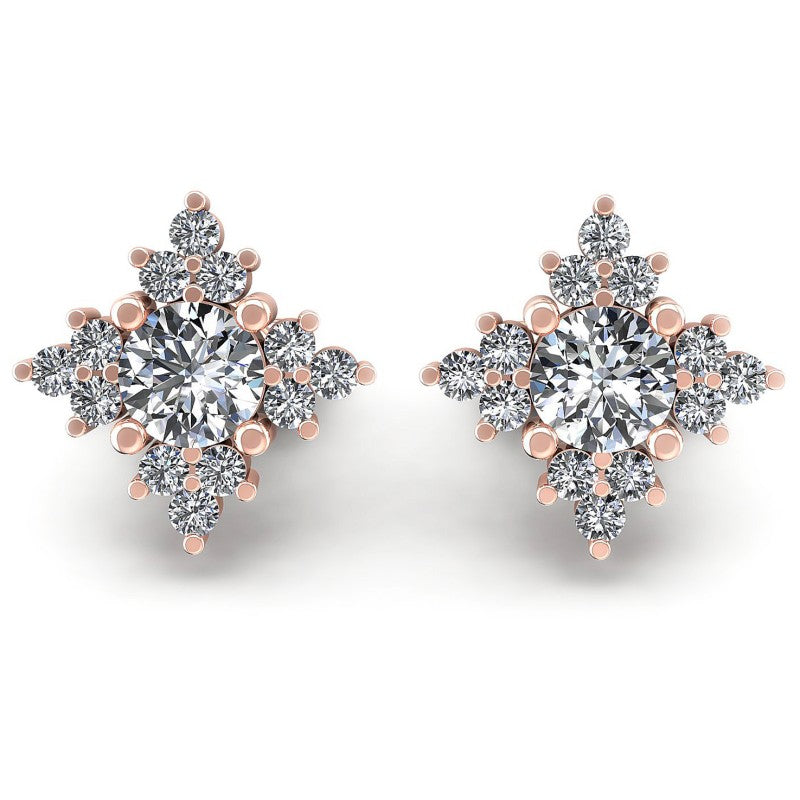 Round Diamonds 0.55CT Designer Studs Earring in 18KT White Gold