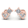 Princess and Round Diamonds 0.40CT Heart Earring in 18KT White Gold