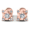 Round Diamonds 1.10CT Designer Studs Earring in 18KT White Gold