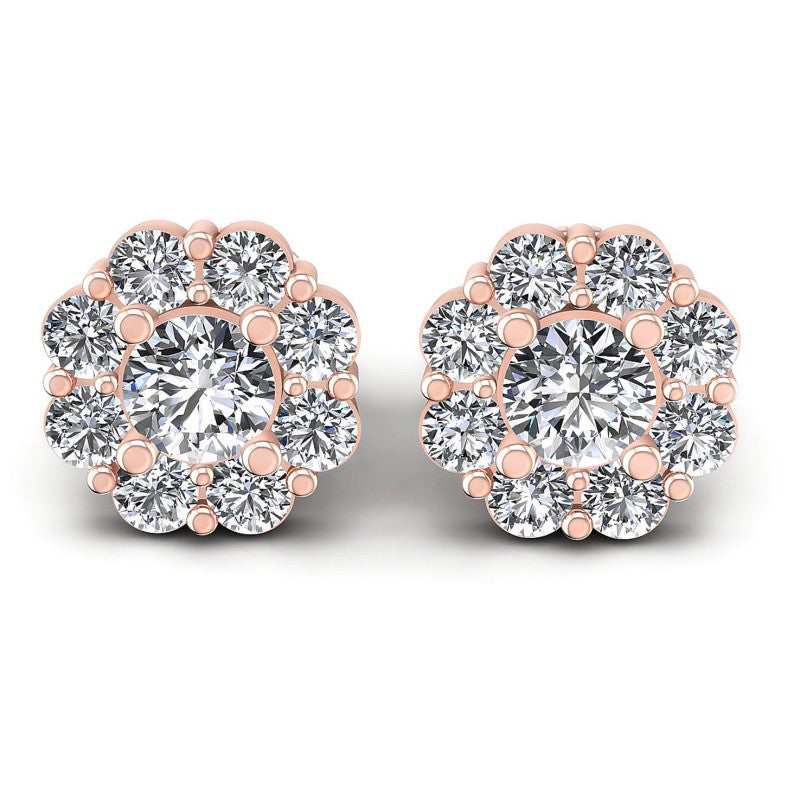 Round Diamonds 0.95CT Designer Studs Earring in 18KT White Gold