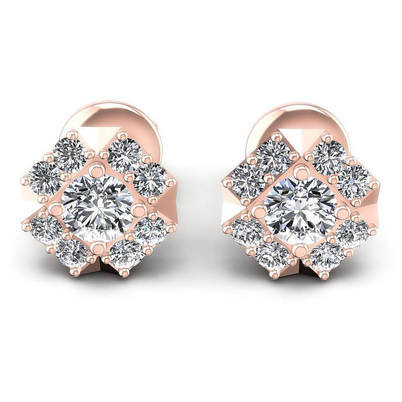Round Diamonds 0.75CT Designer Studs Earring in 18KT White Gold