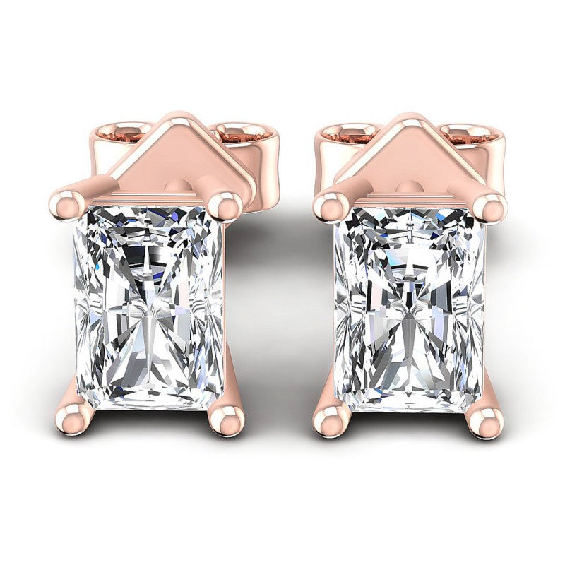 Radiant Diamonds 1.00CT Stud Earrings in 18KT White Gold