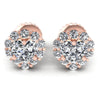 Round and Heart Diamonds 0.55CT Designer Studs Earring in 18KT White Gold
