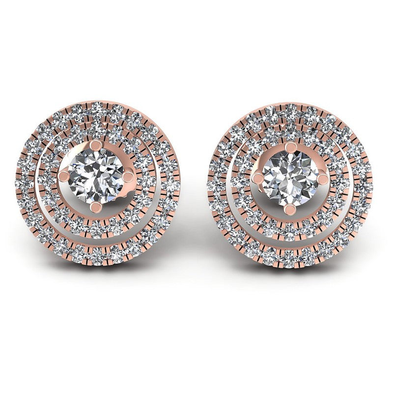 Round Diamonds 1.15CT Designer Studs Earring in 18KT White Gold