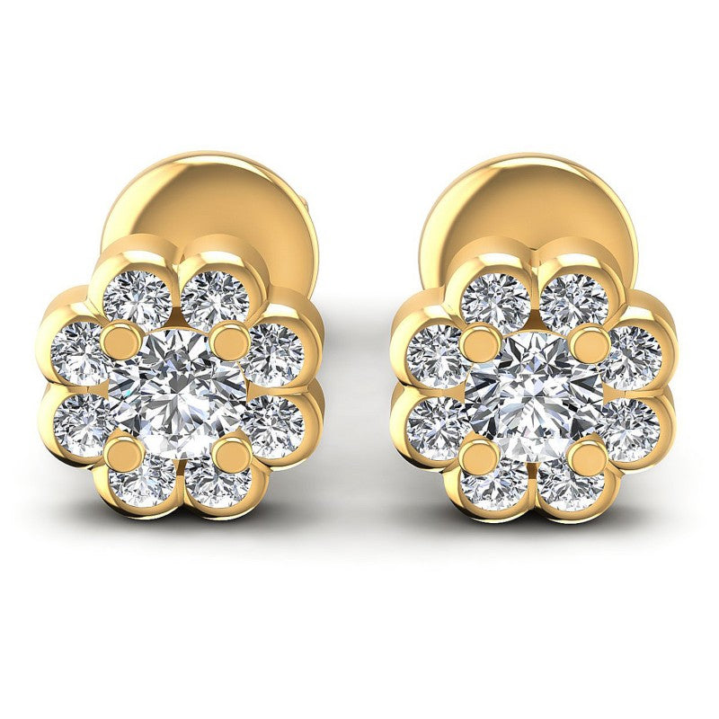 Round Diamonds 1.20CT Designer Studs Earring in 14KT White Gold