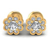 Round Cut Diamonds Designer Studs Earring in 14KT White Gold