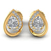 Round and Pear Diamonds 0.45CT Designer Studs Earring in 14KT White Gold