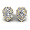Round and Pear Diamonds 1.70CT Designer Studs Earring in 14KT White Gold
