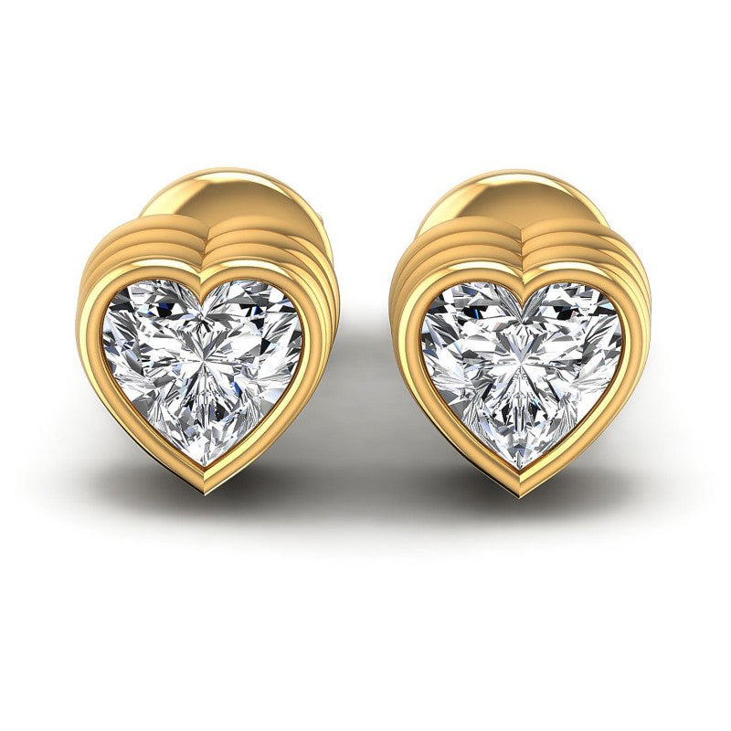 Heart Diamonds 1.00CT Stud Earrings in 14KT White Gold
