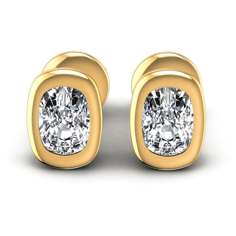 Cushion Diamonds 1.00CT Stud Earrings in 14KT White Gold