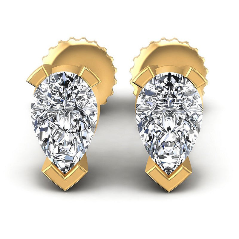 Pear Diamonds 1.00CT Stud Earrings in 14KT White Gold