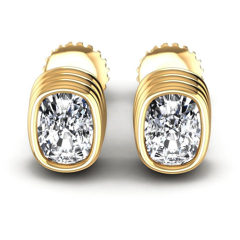 Cushion Diamonds 1.00CT Stud Earrings in 14KT White Gold