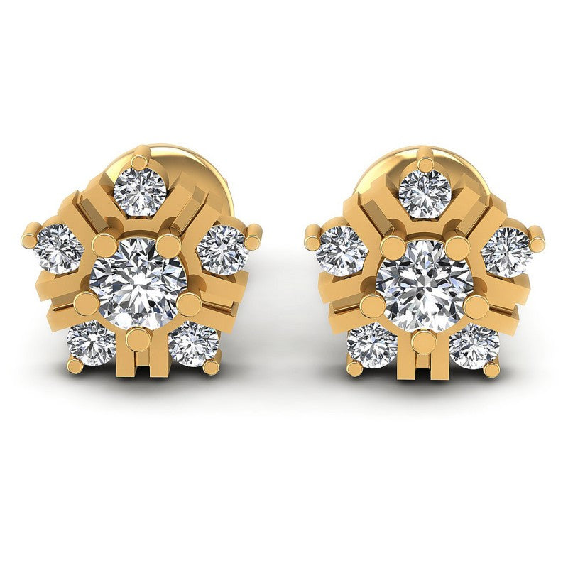 Round Diamonds 0.55CT Designer Studs Earring in 14KT White Gold