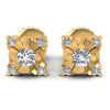 Round Diamonds 1.10CT Designer Studs Earring in 14KT White Gold