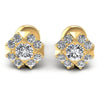 Round Diamonds 0.75CT Designer Studs Earring in 14KT White Gold