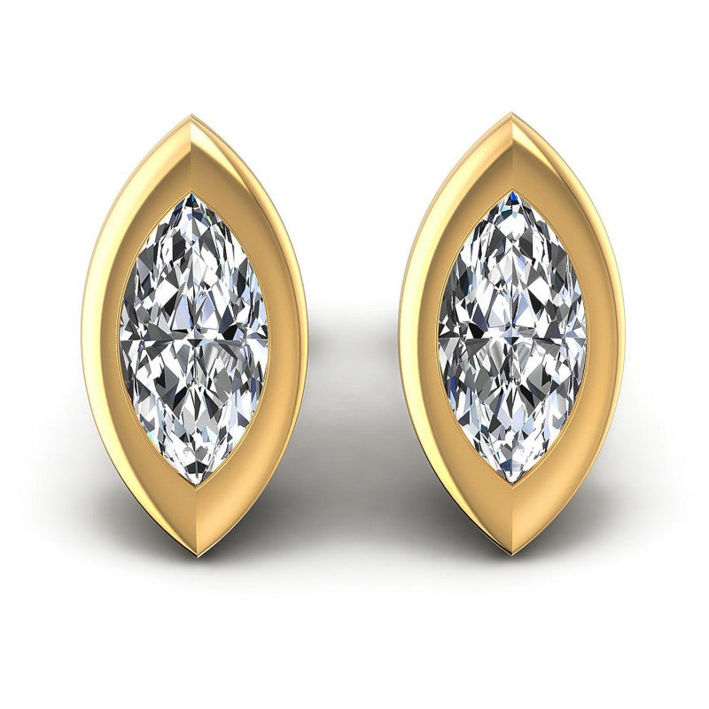 Marquise Diamonds 1.00CT Stud Earrings in 14KT White Gold