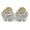 Round and Heart Diamonds 0.55CT Designer Studs Earring in 14KT White Gold