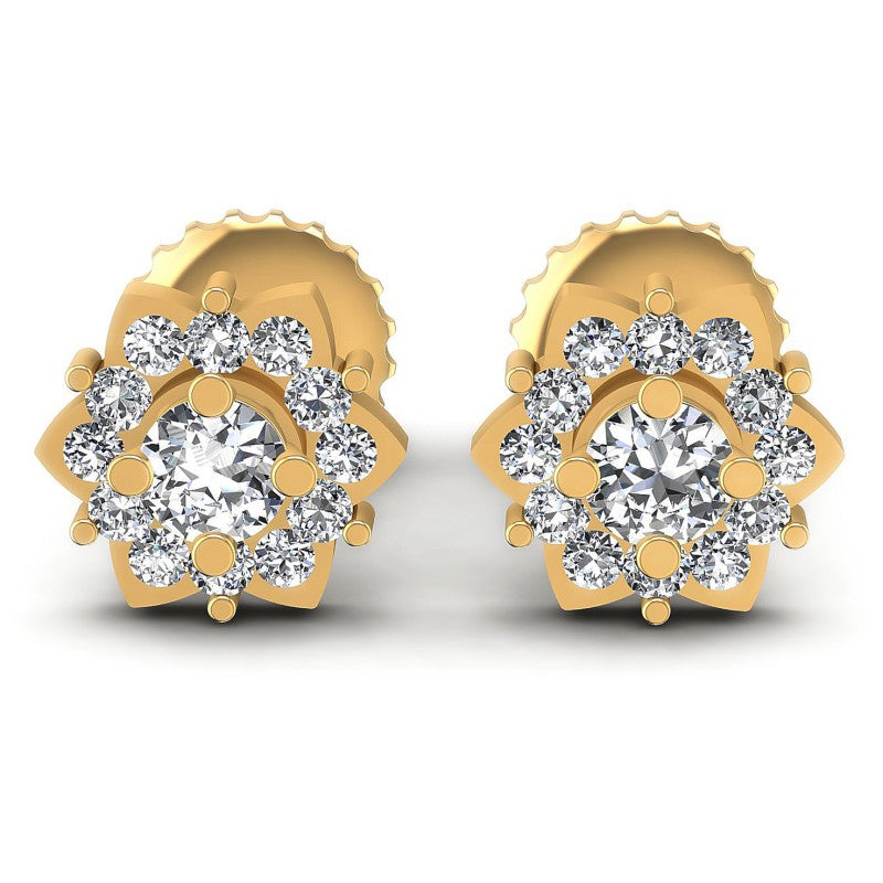 Round Diamonds 1.30CT Designer Studs Earring in 14KT White Gold