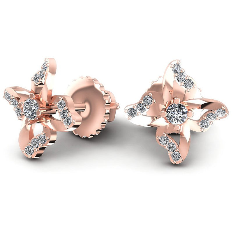 Round Diamonds 1.20CT Designer Studs Earring in 18KT Yellow Gold