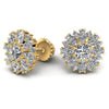 Round and Marquise Diamonds 1.35CT Designer Studs Earring in 14KT Yellow Gold