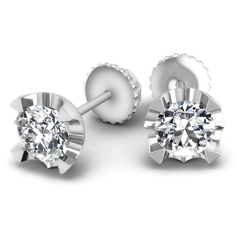 Round Diamonds 0.25CT Stud Earrings in 14KT Yellow Gold