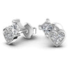 Princess and Round Diamonds 0.40CT Heart Earring in 14KT Yellow Gold