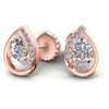 Round and Pear Diamonds 0.45CT Designer Studs Earring in 18KT Yellow Gold