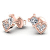 Princess and Round Diamonds 0.40CT Heart Earring in 18KT Yellow Gold
