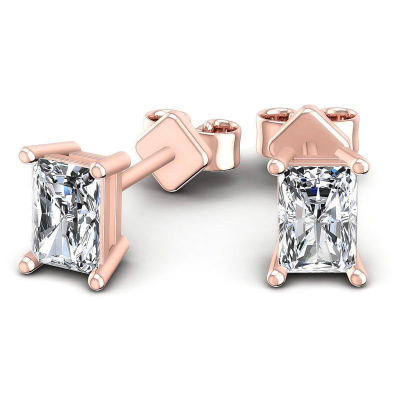 Radiant Diamonds 1.00CT Stud Earrings in 18KT Yellow Gold