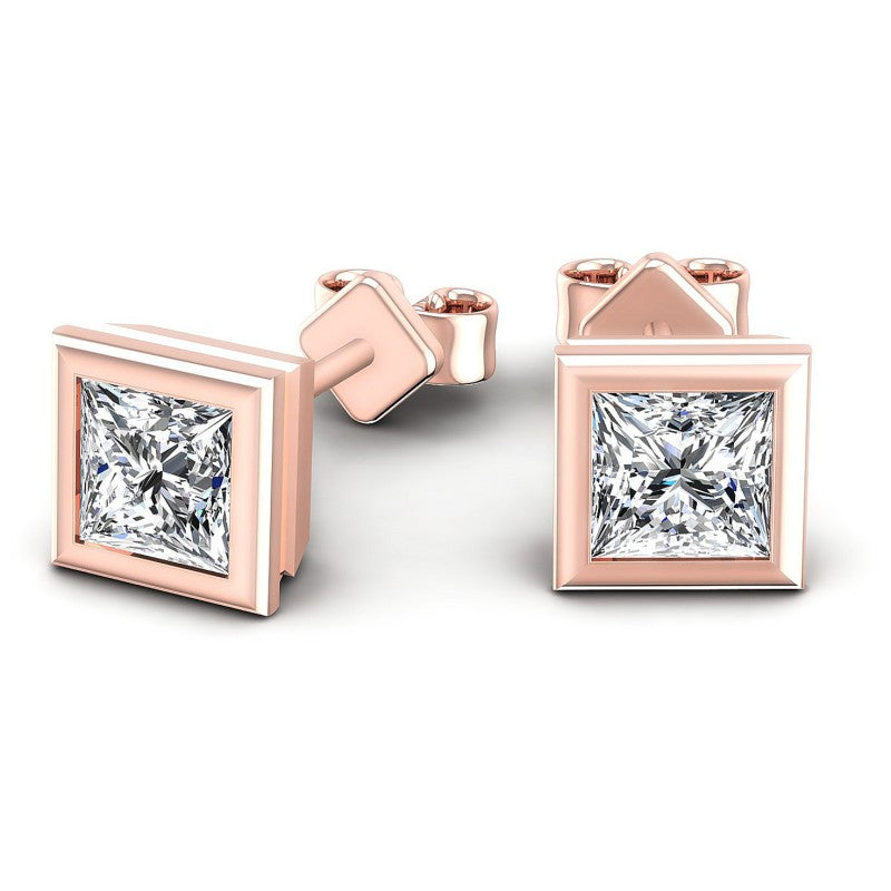 Princess Diamonds 0.25CT Stud Earrings in 18KT Yellow Gold