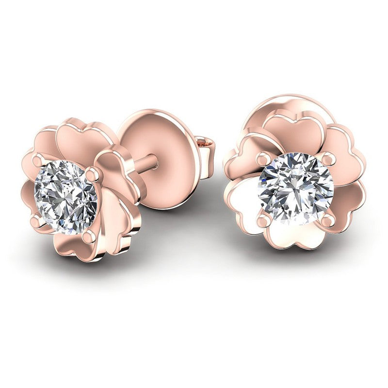 Round Diamonds 0.25CT Stud Earrings in 18KT Yellow Gold