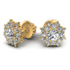 Round Diamonds 0.85CT Designer Studs Earring in 14KT Yellow Gold