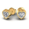 Heart Diamonds 1.00CT Stud Earrings in 14KT Yellow Gold