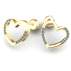 Round Diamonds 0.40CT Heart Earring in 14KT Yellow Gold