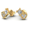 Princess and Round Diamonds 0.40CT Heart Earring in 14KT Yellow Gold