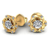 Round Diamonds 0.60CT Designer Studs Earring in 14KT Yellow Gold