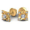 Round Diamonds 1.10CT Designer Studs Earring in 14KT Yellow Gold