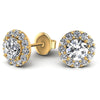 Round Diamonds 1.70CT Designer Studs Earring in 14KT Yellow Gold