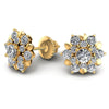 Round Diamonds 1.15CT Designer Studs Earring in 14KT Yellow Gold