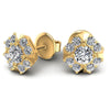 Round Diamonds 0.75CT Designer Studs Earring in 14KT Yellow Gold