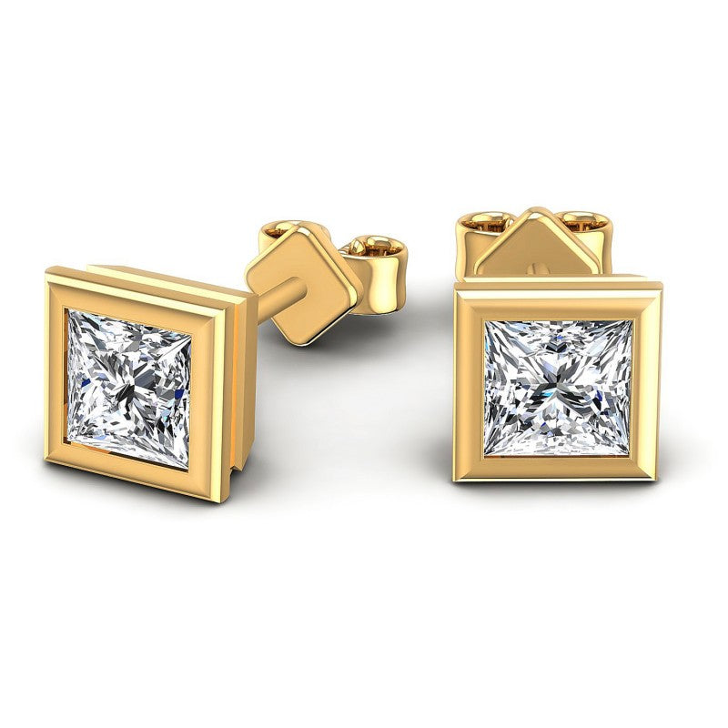 Princess Diamonds 0.25CT Stud Earrings in 14KT Yellow Gold