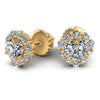 Round and Heart Diamonds 0.55CT Designer Studs Earring in 14KT Yellow Gold