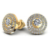 Round Diamonds 1.15CT Designer Studs Earring in 14KT Yellow Gold