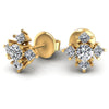 Round Diamonds 0.75CT Designer Studs Earring in 14KT Yellow Gold