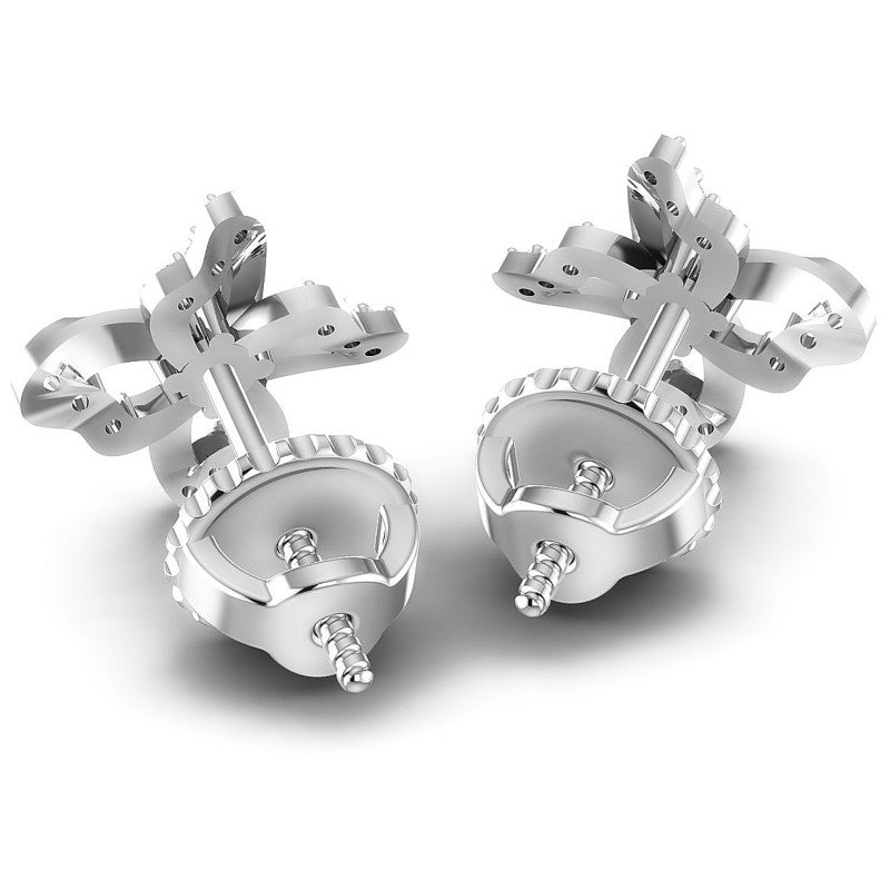 Round Diamonds 1.20CT Designer Studs Earring in 14KT Rose Gold