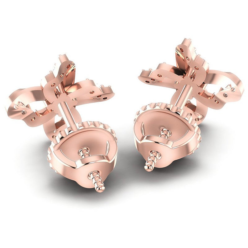 Round Diamonds 1.20CT Designer Studs Earring in 18KT Rose Gold