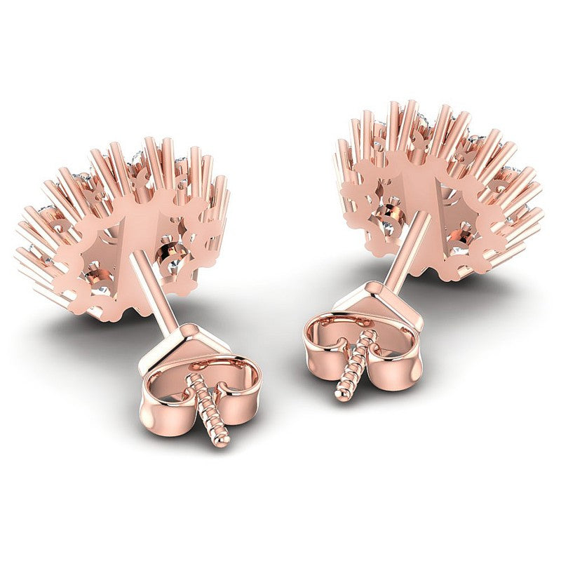 Round Diamonds 0.95CT Designer Studs Earring in 18KT Rose Gold