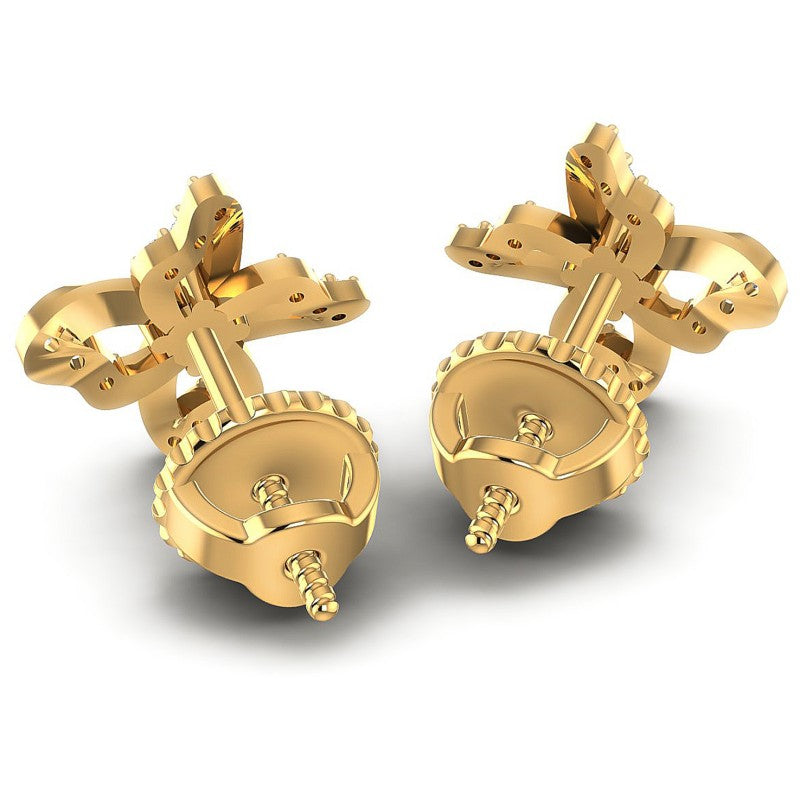 Round Diamonds 1.20CT Designer Studs Earring in 14KT Rose Gold
