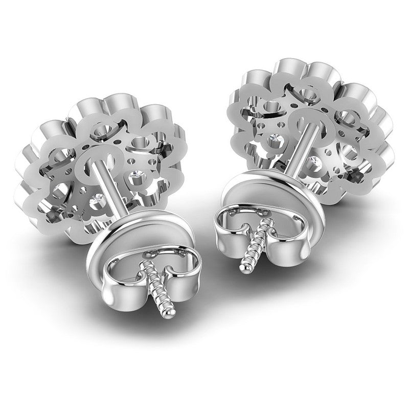 Round Diamonds 0.85CT Designer Studs Earring in 14KT Rose Gold