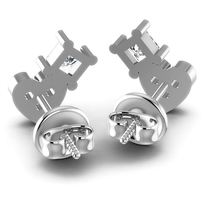 Princess and Round Diamonds 0.40CT Heart Earring in 14KT Rose Gold